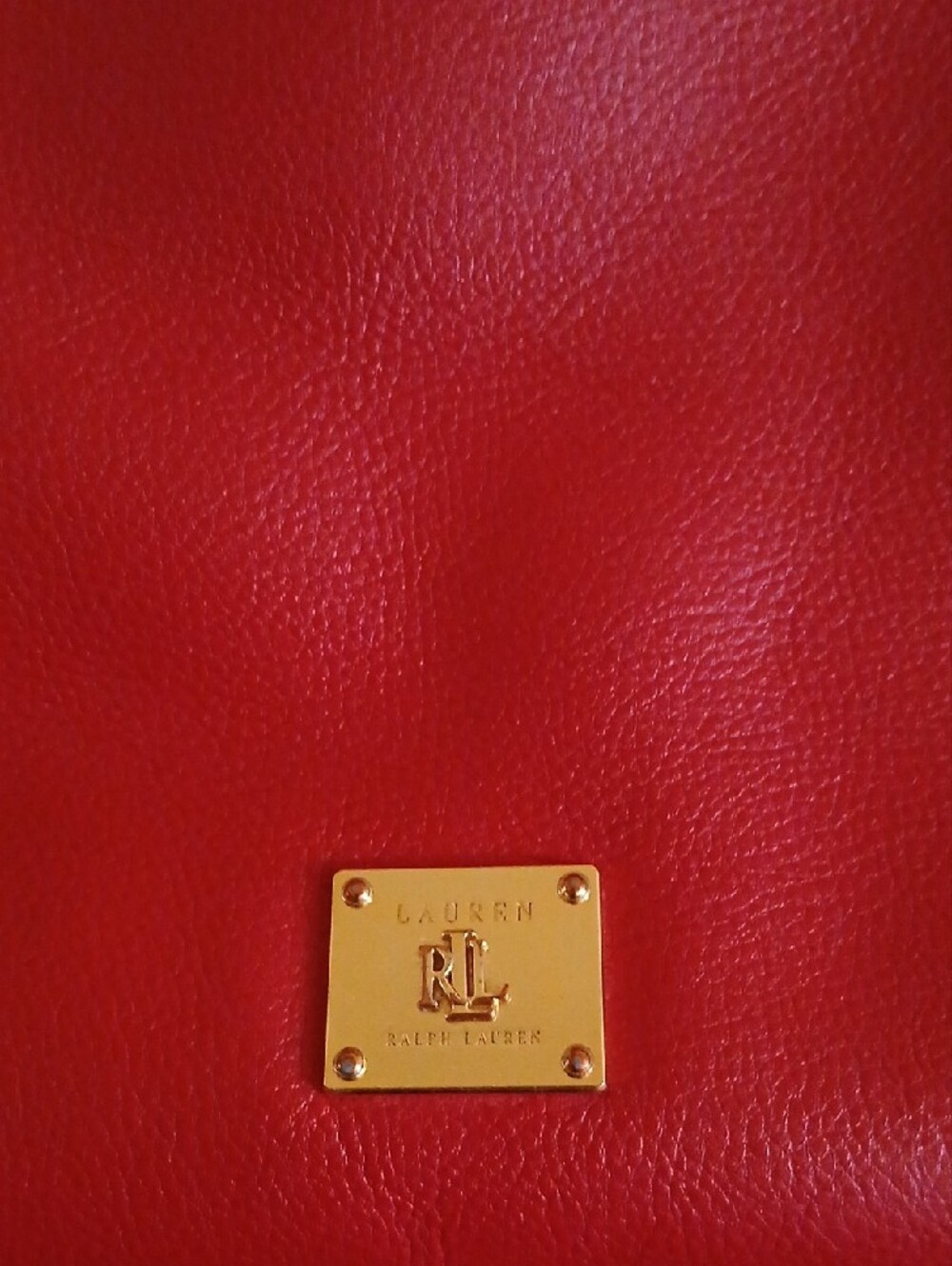 RALPH LAUREN Classic Red Tote with Gold Accent Hardware - Picture 2 of 5